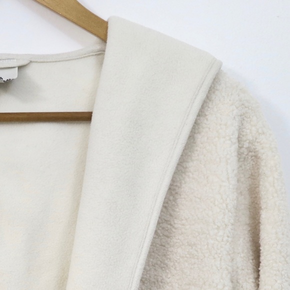 Joie Borg Teddy Sherpa Hooded Open Cardigan Jacket Vanilla Ivory Size M - Picture 4 of 13
